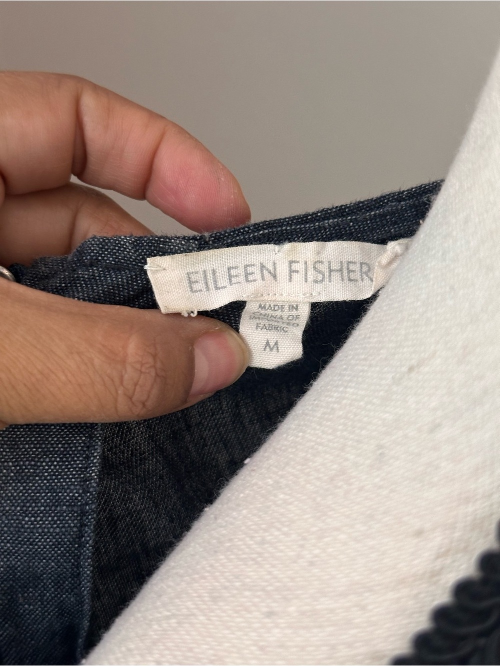 Eileen Fisher Dark Indigo Old Money Linen Dress Navy Blue - Picture 4 of 7